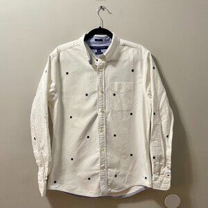 TOMMY HILFIGER WHITE BUTTON DOWN - MENS CUSTOM FIT MEDIUM